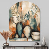 Orange And Green Channeling Bohemian Vibes - Asymmetric Metal Wall Art