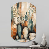 Orange And Green Channeling Bohemian Vibes - Asymmetric Metal Wall Art