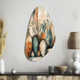 Orange And Green Channeling Bohemian Vibes - Asymmetric Metal Wall Art