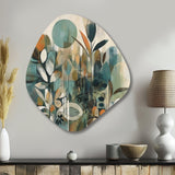 Orange And Green Abstract Bohemia III - Asymmetric Metal Wall Art