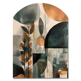 Green And Brown Artistic Liberation II - Asymmetric Metal Wall Art