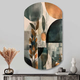 Green And Brown Artistic Liberation II - Asymmetric Metal Wall Art