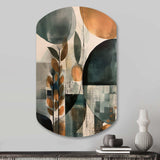 Green And Brown Artistic Liberation II - Asymmetric Metal Wall Art