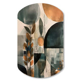 Green And Brown Artistic Liberation II - Asymmetric Metal Wall Art