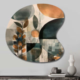 Green And Brown Artistic Liberation II - Asymmetric Metal Wall Art