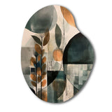 Green And Brown Artistic Liberation II - Asymmetric Metal Wall Art