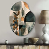 Green And Brown Artistic Liberation II - Asymmetric Metal Wall Art