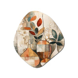 Green And Beige Channeling Bohemian Vibes - Asymmetric Metal Wall Art