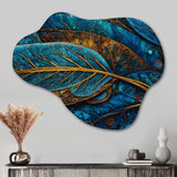 Blue And Gold Melodies Of Boho I - Asymmetric Metal Wall Art