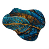 Blue And Gold Melodies Of Boho I - Asymmetric Metal Wall Art