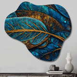 Blue And Gold Melodies Of Boho I - Asymmetric Metal Wall Art