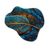 Blue And Gold Melodies Of Boho I - Asymmetric Metal Wall Art