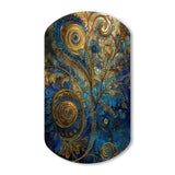 Blue And Gold Melodies Of Boho II - Asymmetric Metal Wall Art