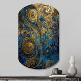 Blue And Gold Melodies Of Boho II - Asymmetric Metal Wall Art