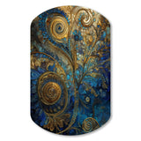 Blue And Gold Melodies Of Boho II - Asymmetric Metal Wall Art