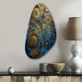 Blue And Gold Melodies Of Boho II - Asymmetric Metal Wall Art