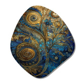 Blue And Gold Melodies Of Boho II - Asymmetric Metal Wall Art