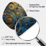 Blue And Gold Melodies Of Boho II - Asymmetric Metal Wall Art