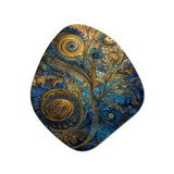 Blue And Gold Melodies Of Boho II - Asymmetric Metal Wall Art