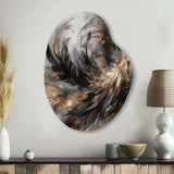 Gold And Black Expressions Of Freedom I - Asymmetric Metal Wall Art