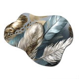 Gold Gilded Feathers IV - Asymmetric Metal Wall Art