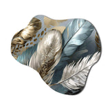 Gold Gilded Feathers IV - Asymmetric Metal Wall Art