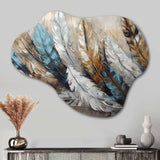 Gold Feather Extravaganza II - Asymmetric Metal Wall Art