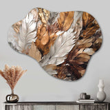 Gold Feather Extravaganza IV - Asymmetric Metal Wall Art