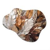 Gold Feather Extravaganza IV - Asymmetric Metal Wall Art