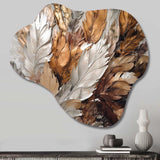 Gold Feather Extravaganza IV - Asymmetric Metal Wall Art