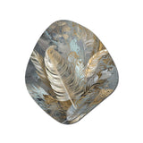 Gold Feather Extravaganza V - Asymmetric Metal Wall Art