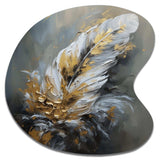 Gold Boho Chic Feathers IV - Asymmetric Metal Wall Art