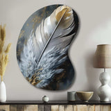 Gold Boho Chic Feathers V - Asymmetric Metal Wall Art