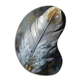 Gold Boho Chic Feathers V - Asymmetric Metal Wall Art