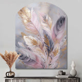 Pink Feather Wanderlust - Asymmetric Metal Wall Art