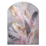 Pink Feather Wanderlust - Asymmetric Metal Wall Art