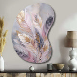 Pink Feather Wanderlust - Asymmetric Metal Wall Art