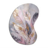 Pink Feather Wanderlust - Asymmetric Metal Wall Art