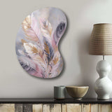 Pink Feather Wanderlust - Asymmetric Metal Wall Art