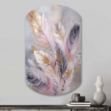 Pink Feather Wanderlust - Asymmetric Metal Wall Art