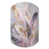 Pink Feather Wanderlust - Asymmetric Metal Wall Art