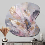 Pink Feather Wanderlust - Asymmetric Metal Wall Art