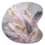 Pink Feather Wanderlust - Asymmetric Metal Wall Art