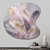 Pink Feather Wanderlust - Asymmetric Metal Wall Art