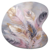 Pink Feather Wanderlust - Asymmetric Metal Wall Art