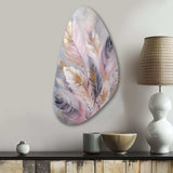 Pink Feather Wanderlust - Asymmetric Metal Wall Art