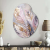 Pink Feather Wanderlust - Asymmetric Metal Wall Art