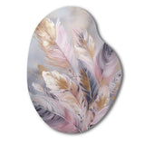 Pink Feather Wanderlust - Asymmetric Metal Wall Art