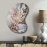 Pink Feather Boho Majesty I - Asymmetric Metal Wall Art