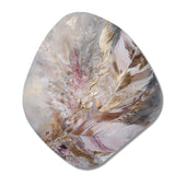 Pink Feather Boho Majesty I - Asymmetric Metal Wall Art